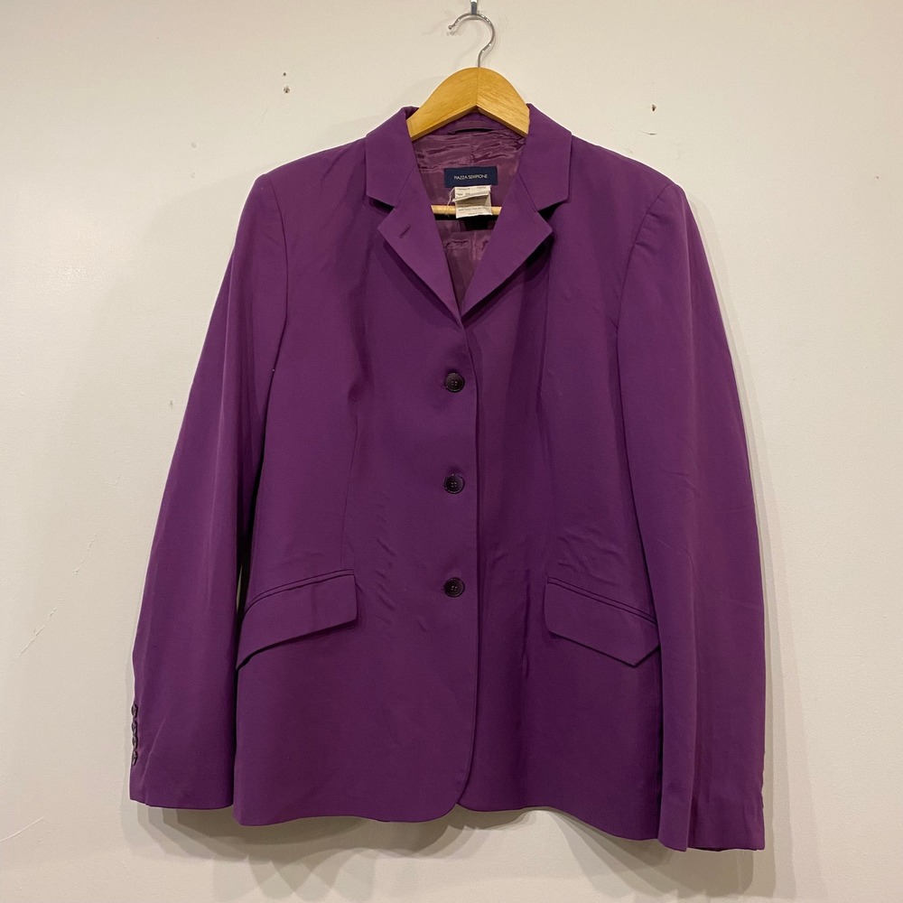 Piazza Sempione Purple Cotton Blend 3 Button Blazer Jacket Italy IT 46